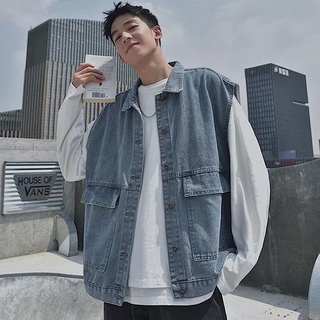 Áo Khoác Jeans Không Tay Thời Trang Dành Cho Nam