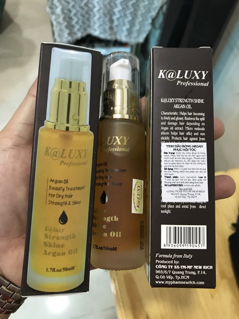 Best Seller Tinh dầu ARGAN OIL KALUXY dưỡng bóng tóc khô hư tổn, tóc uốn 50ml