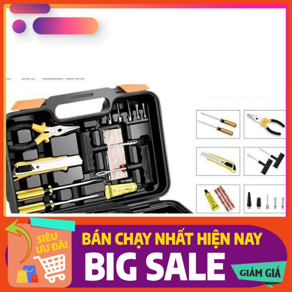 Bơm ô tô Xe Máy [FRE SHIP]  1 bộ 6 Món Cứu Hộ Lốp tại Chỗ Có Đèn