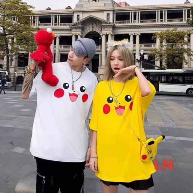 [Mã FAMAYWA2 giảm 10K đơn 50K] Áo đôi cộc tay pikachu (Set 2 chiếc) siêu đẹp