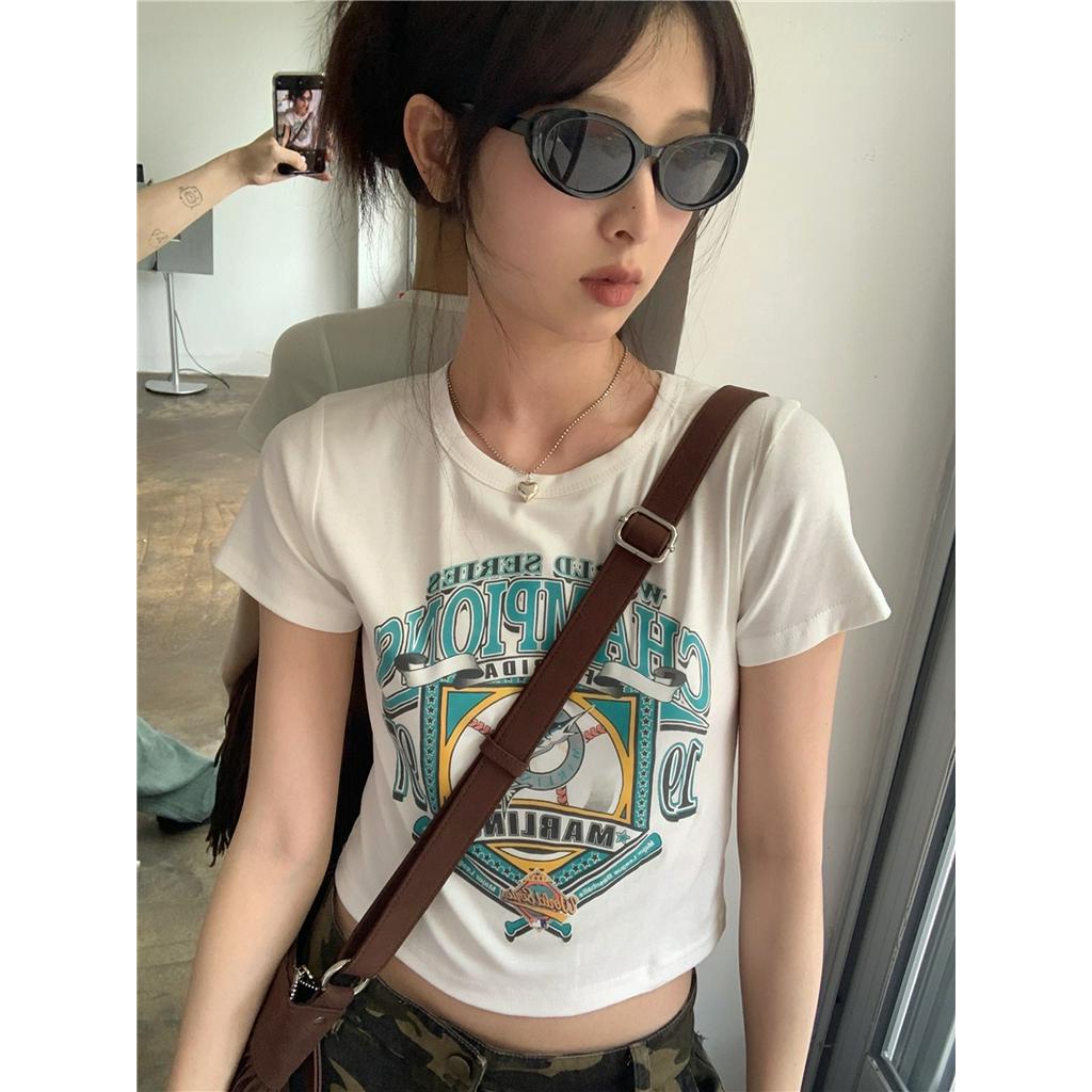 Áo Thun Dáng Ôm In Chữ Thời Trang Mùa Hè 64017