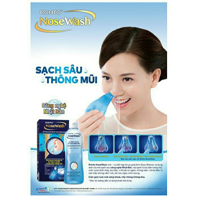 CHÍNH HÃNG 400ML Bộ sản phẩm vệ sinh mũi Rohto Nose Wash 400ml