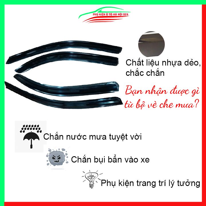 Vè Che Mưa Cho Xe Ô Tô Daewoo Nubira Vè Đen