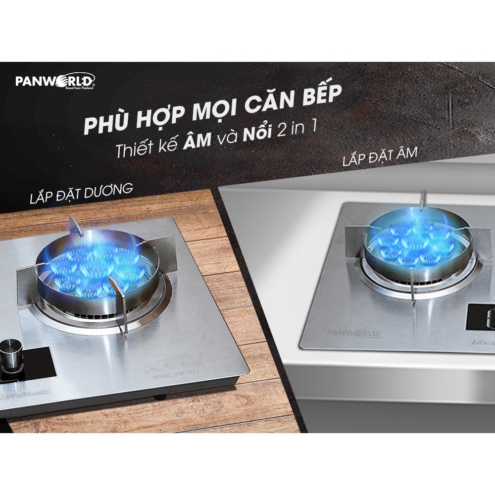 Bếp ga âm dương Panworld PW-1422 Thái Lan | 9 đầu đốt hẹn giờ | bảo hành 24 tháng - Bếp gas