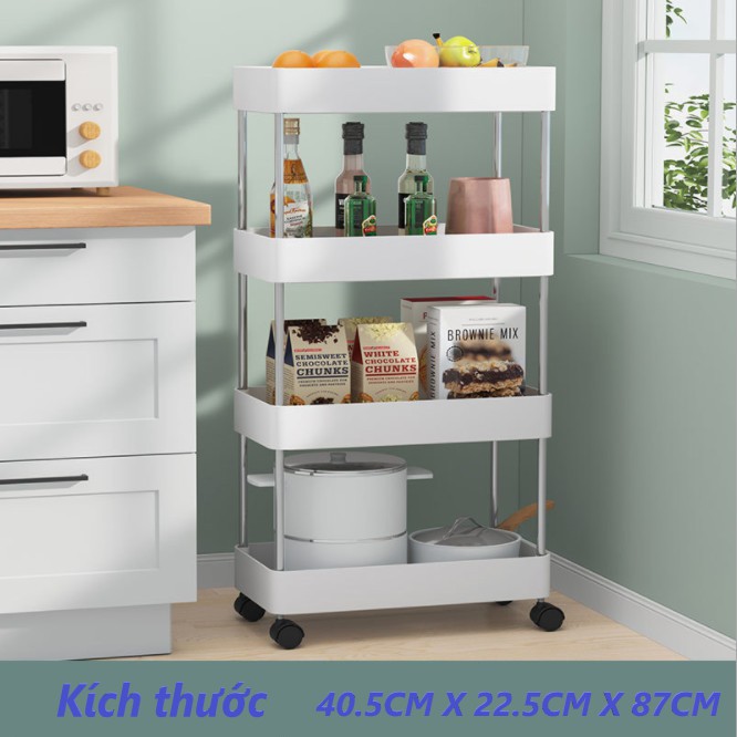 Kệ Nhựa YTC 4 tầng cao cấp để đồ Spa bỉm sữa nhựa ABS