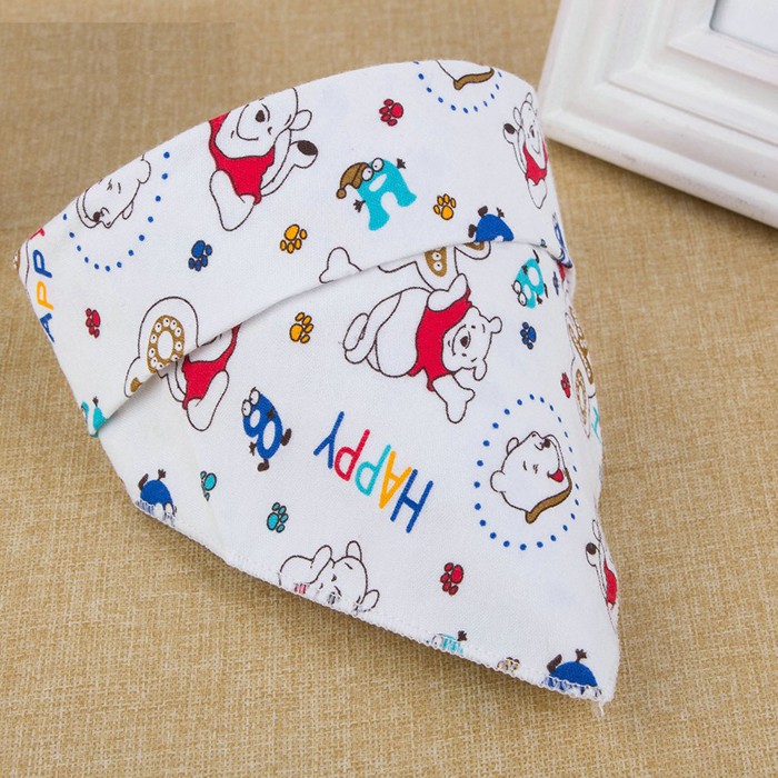 Khăn Yếm Tam Giác Cotton 2 Lớp Cúc Bấm Cho Bé