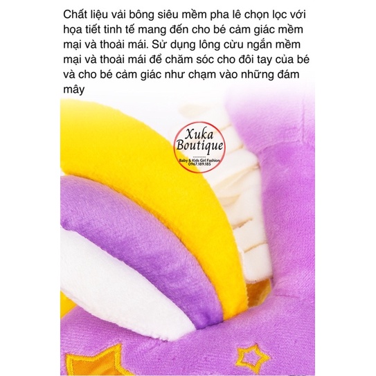 Thú Bông Treo Nôi Cũi Xe Đẩy Cho Bé, Búp Bê Ngựa Bay Màu Tím Size Lớn 43x19cm Cho Bé 0-3 tuổi