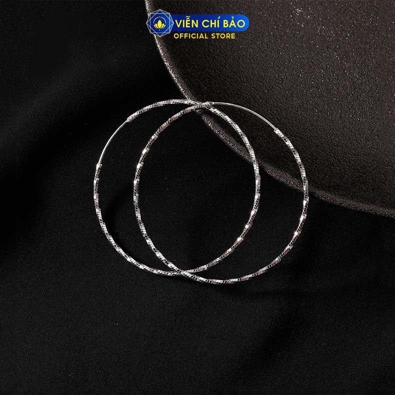 Bông tai bạc nữ Tròn Trơn cá tính 5cm trơn chất liệu bạc 925 thời trang phụ kiện trang sức nữ Viễn Chí Bảo B400364x