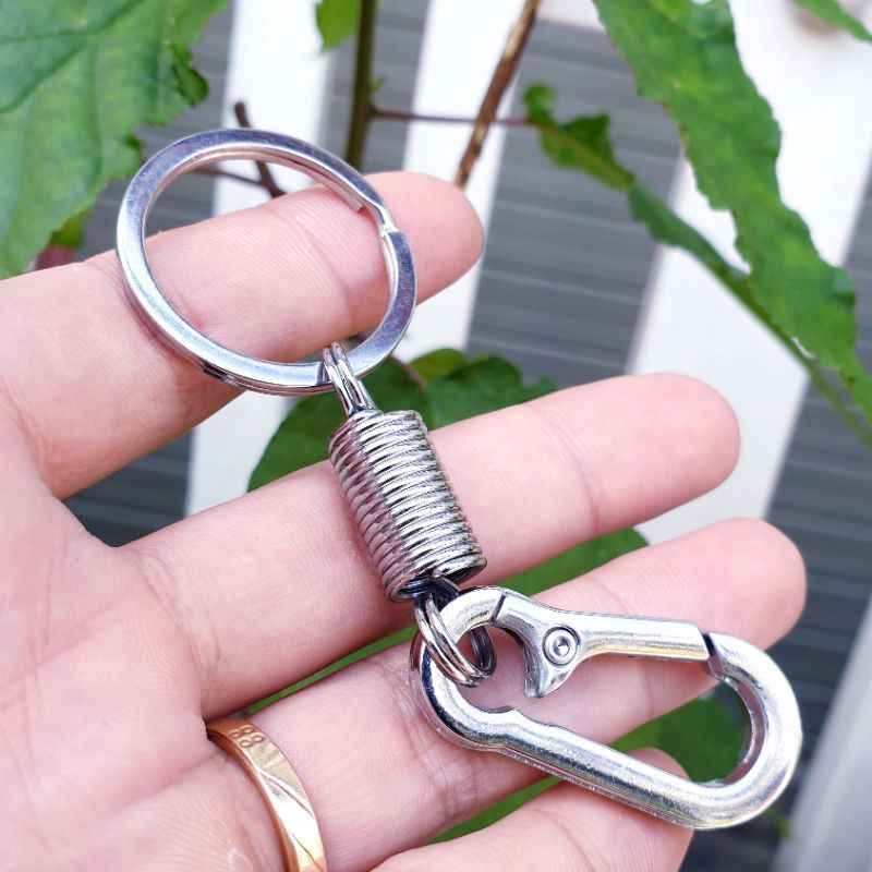 Móc khóa xe máy ô tô đẹp chất liệu inox chốt cài lưng quần thời trang