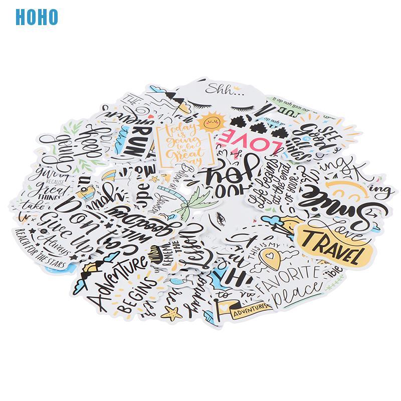 Bộ 50 Sticker Dán Trang Trí Hình Câu Nói Truyền Cảm Hứng
