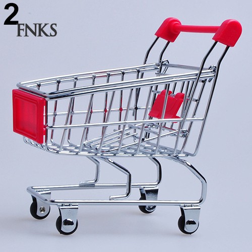Mô hình xe đẩy siêu thị mini trang trí