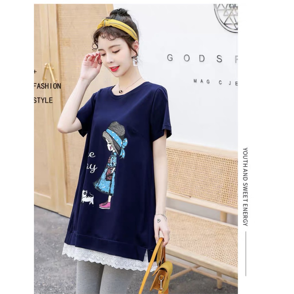 Áo bầu A21 phối ren thời trang