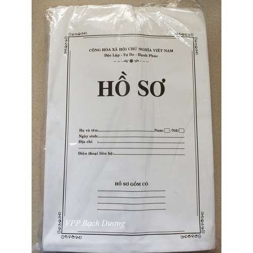 🍐  Bao hồ sơ A4 trắng ĐL 100gsm -có chữ-combo 10 cái