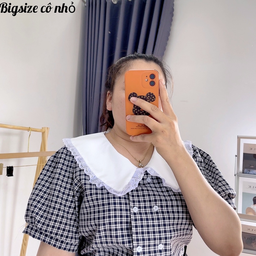 Áo Sơ Mi Nữ Bigsize Cổ Bèo Form Rộng,Áo Kiểu Nữ tay Ngắn Lên Phom Cực Xinh Dễ Thương MÃ AK4