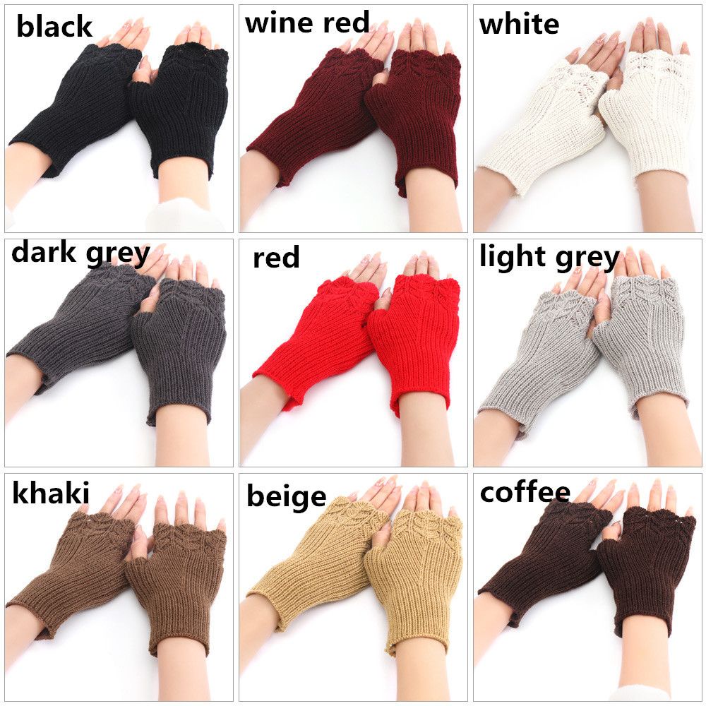 Găng tay hở ngón mềm mại màu kẹo thời trang cho nữ