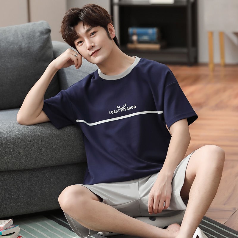 4XL Summer Men's Pajamas Set Pure Cotton Thin Loose Large Size Pajamas Short Sleeve Shorts casual fashion home wear can be worn outside | BigBuy360 - bigbuy360.vn