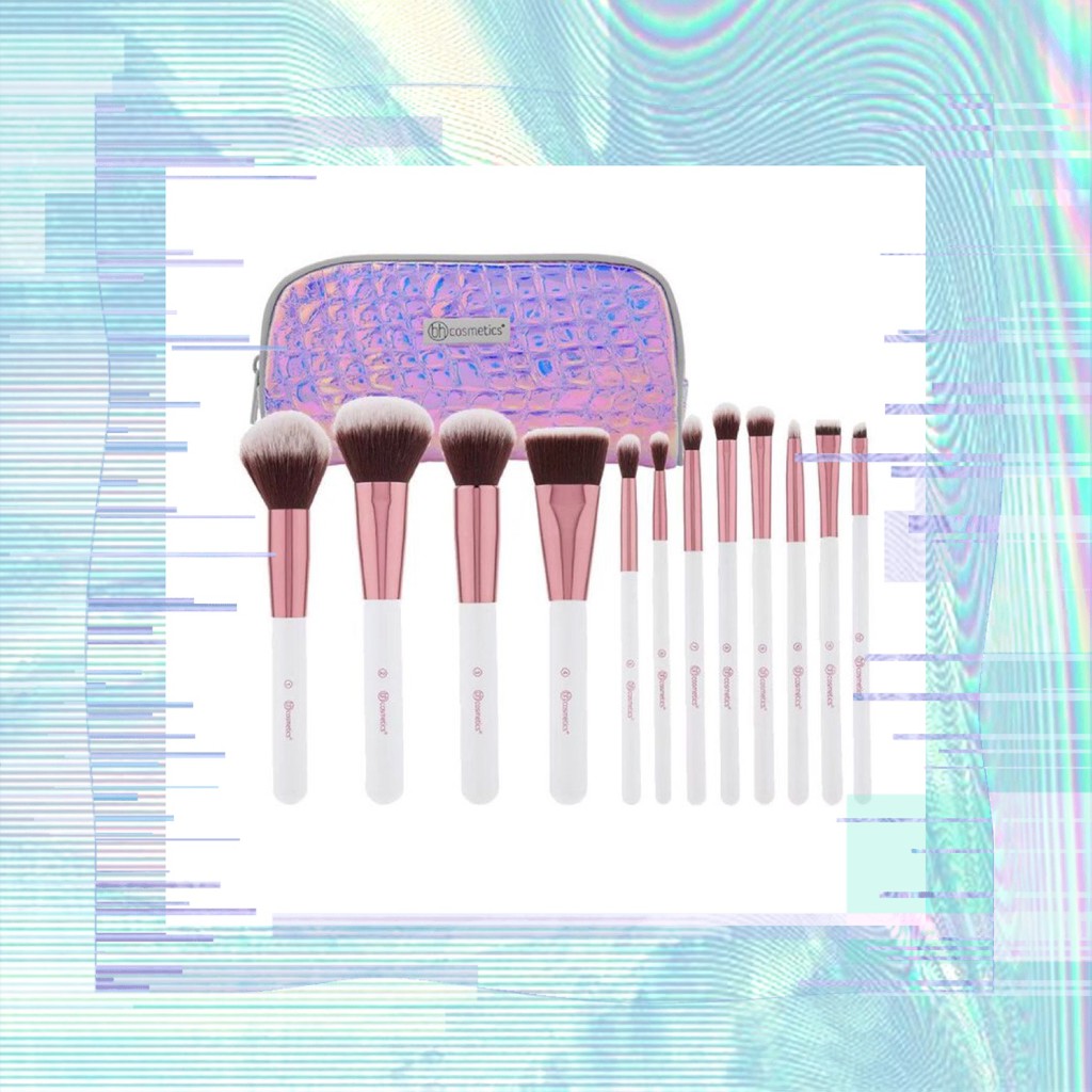 Bộ Cọ Trang Điểm 12 Cây Bh Cosmetics Crystal Quartz 12 Piece Brush Set With Cosmetic Case