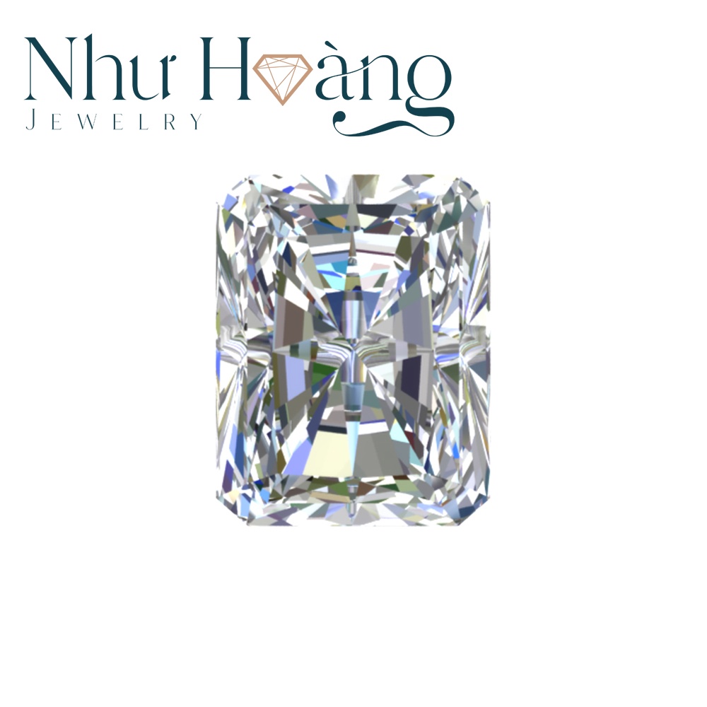 (Size 5x7 - 9x11mm)Kim cương nhân tạo Moissanite Radiant Nước D, Độ Sạch FL, Kiểm Định C&C, Tiêu Chuẩn U.S.A