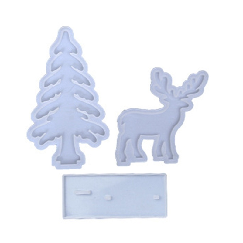 1 Khuôn Silicone Hình Tuần Lộc / Người Tuyết / Nai Sừng Tấm Làm Đồ Trang Trí Giáng Sinh DIY