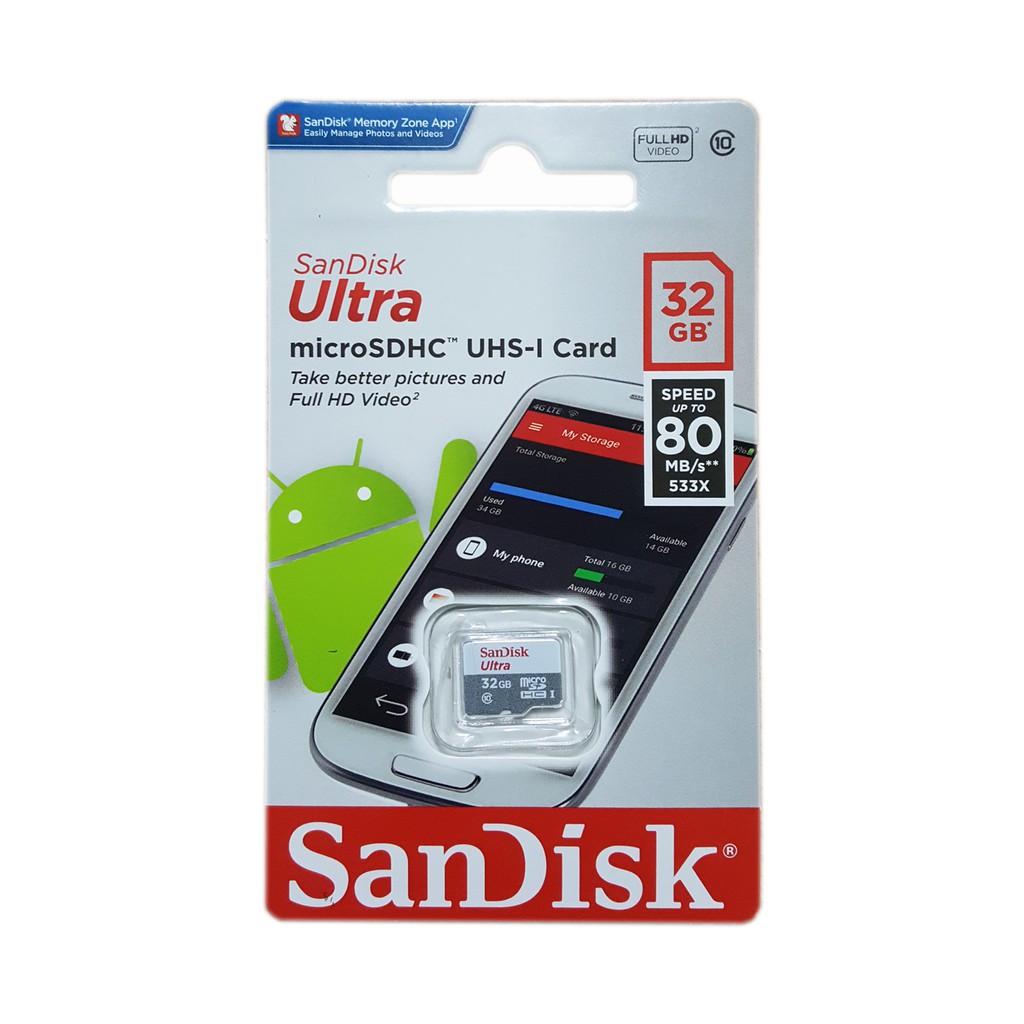 Thẻ Nhớ MicroSDHC SanDisk Ultra 533X 32GB 80MB/S Hãng phân phối chính thức