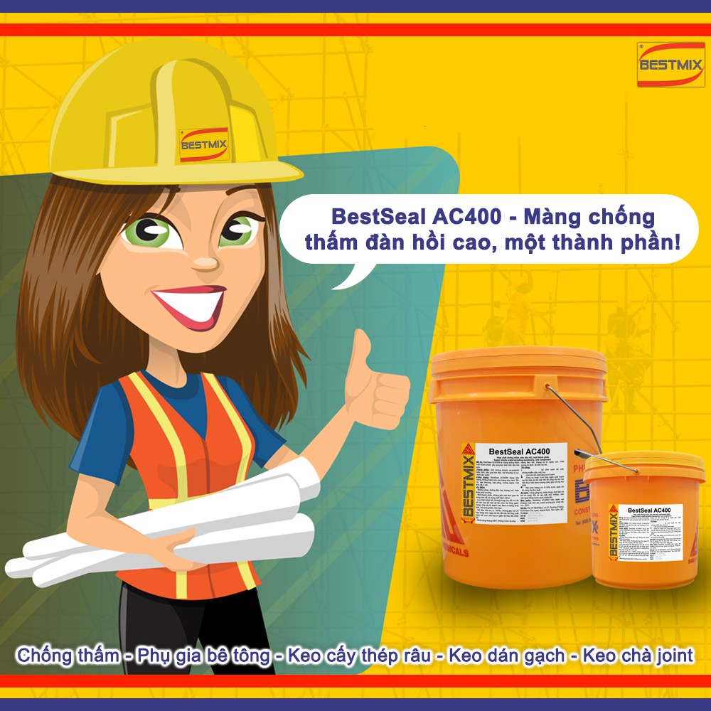 Màng chống thấm đàn hồi cao BestSeal AC400 dành cho chống thấm sàn, mái, tường vây 5KG | Shopee Việt Nam
