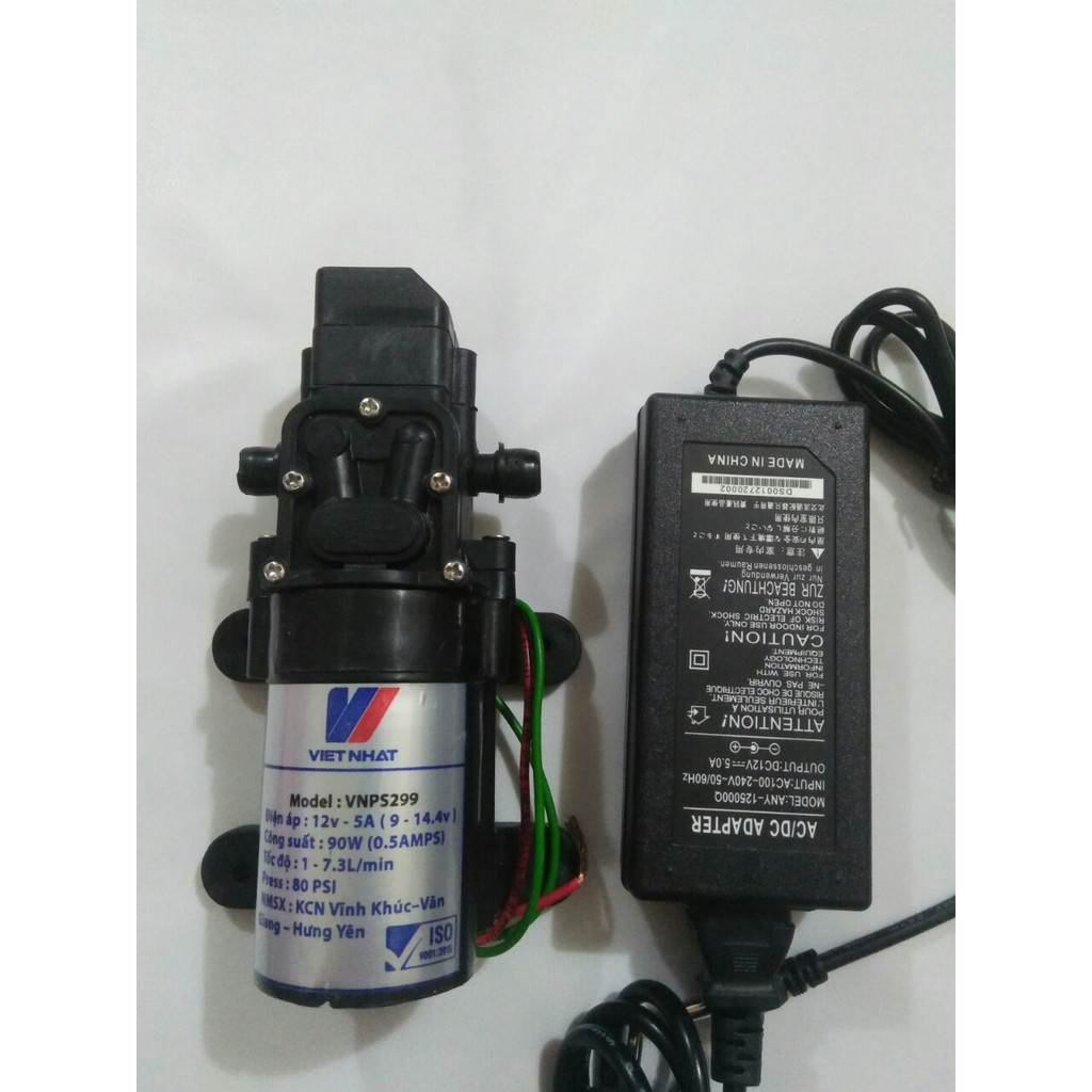 Bơm mini 12V 7.3l + Nguồn 12v 5A