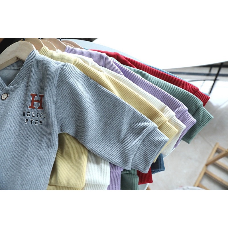 Áo khoác cardigan nhung thu đông cho bé