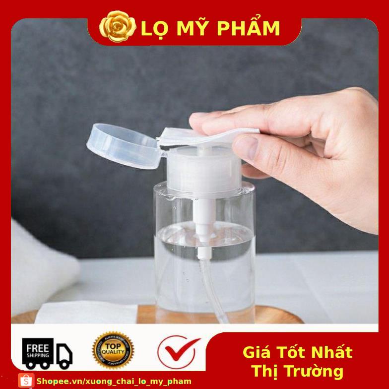 Chai Nhựa Pet Chiết Mỹ Phẩm Toner Có Nút Nhấn Tiện Lợi , Lọ Chiết Nước Tẩy Trang