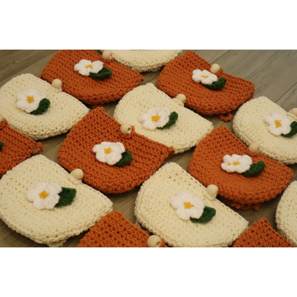 Túi móc thủ công sợi simply, túi xách handmade, túi xách trẻ em, tặng sticker | Moon Ha Kids