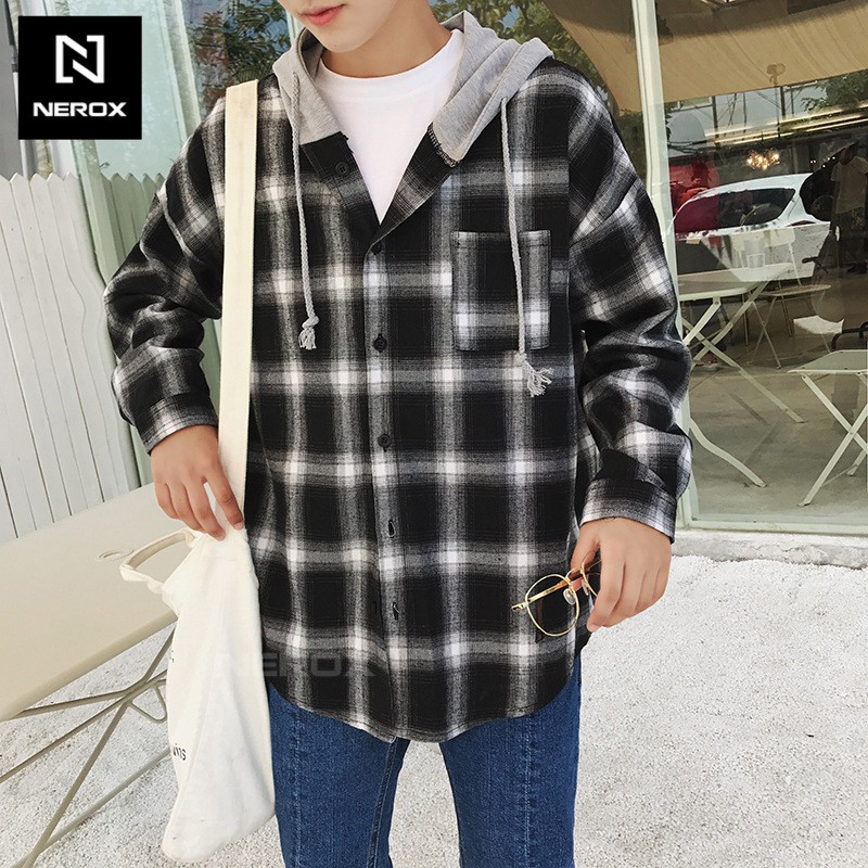 Áo khoác sơ mi caro NEROX phong cách street wear, áo sơ mi unisex – NER - AKC - 319 | BigBuy360 - bigbuy360.vn