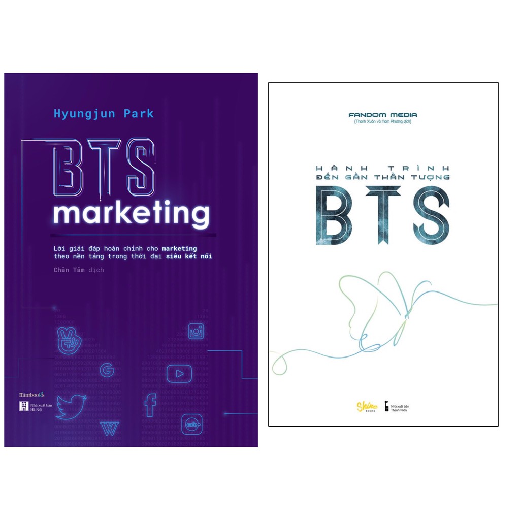 Sách - 2 Cuốn BTS Được Yêu Thích Nhất: BTS Marketing  +  Hành Trình Đến Gần Thần Tượng BTS + Bookmark PD