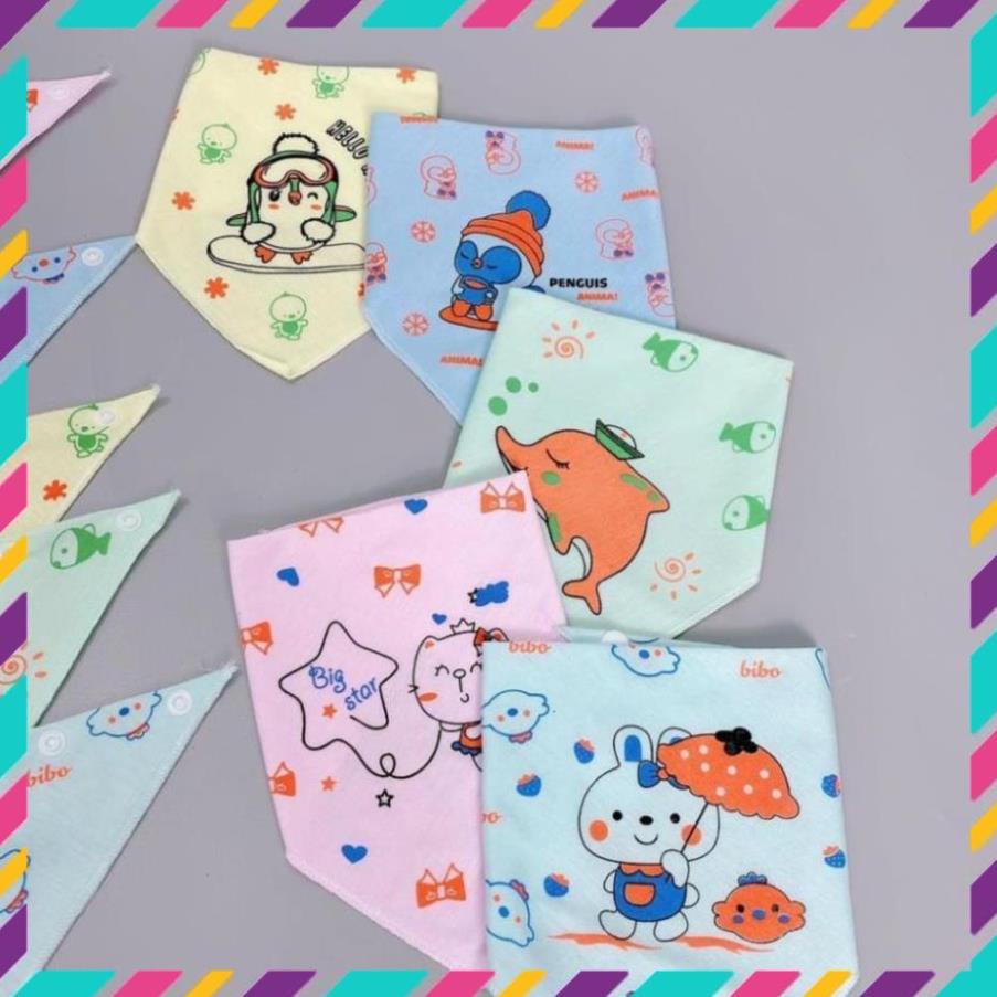 Lẻ 1 chiếc khăn yếm cotton cúc bấm cho bé