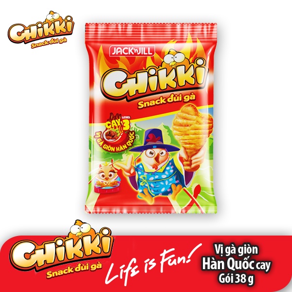 COMBO 10 Bánh Snack Bim Bim Chikki Đùi Gà Vị Gà Chiên Jack'n Jill Vị Gà Giòn Hàn Quốc 40g