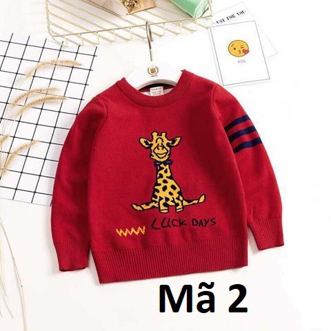 Áo len trai bé từ 2-8tuổi, các mom inb mình gửi thêm mẫu cho dễ chọn ạ