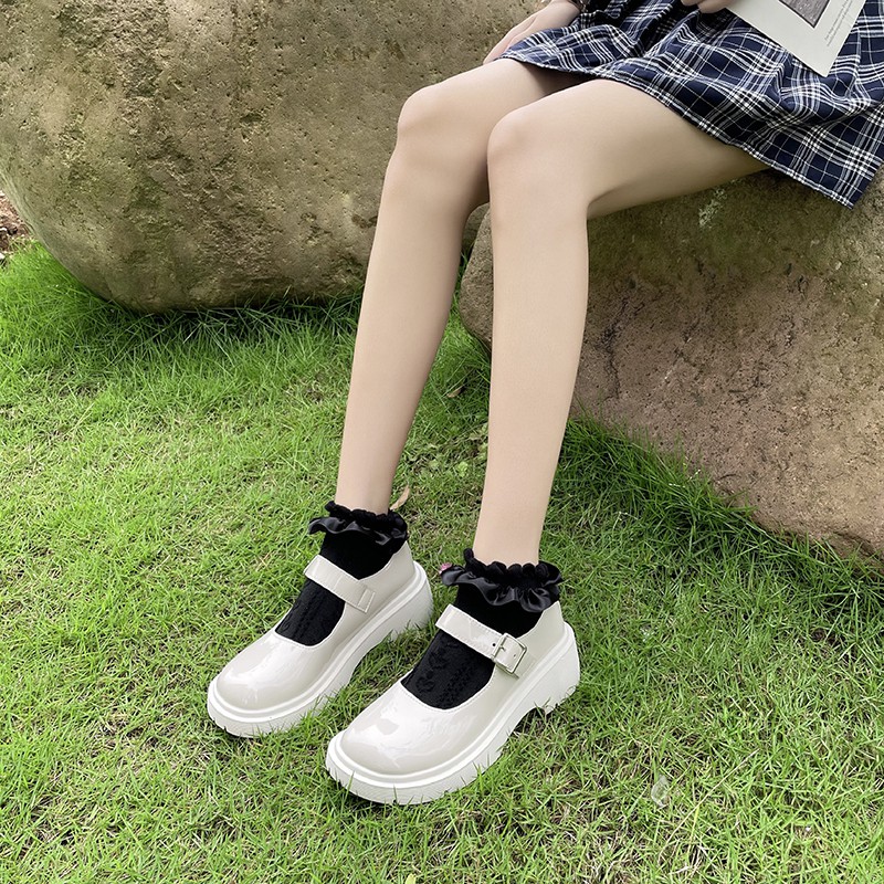 Giày Ulzzang Nữ Lolita Dây Cài 5cm Phong Cách Hàn Quốc