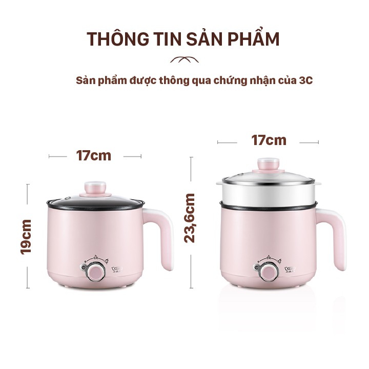 Nồi điện đa năng HM-60C Lotor 1.3 Lít - 6 CHỨC NĂNG - Chiên, xào, hấp, nấu, hầm, nhúng lẩu - BẢO HÀNH 12 THÁNG