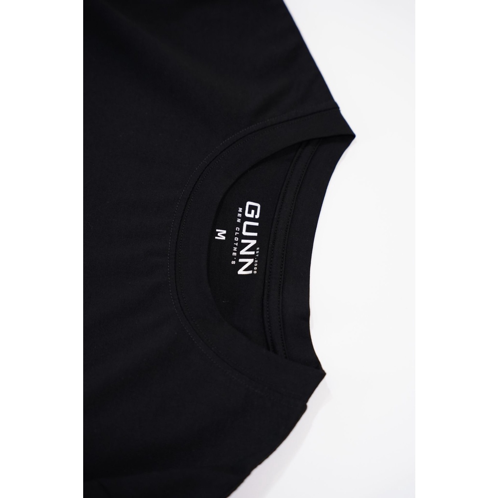 Áo Thun Trơn Basic Cổ Tròn Cotton 4 Chiều Cao Cấp, Co Giãn, Thoáng Mát - ĐEN - GUNN T-SHIRT