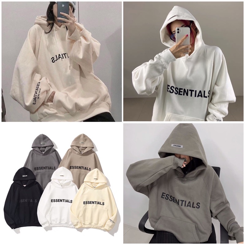 [RẺ VÔ ĐỊCH] Hoodies essntials có mũ unisex kèm ảnh thật tay bồng