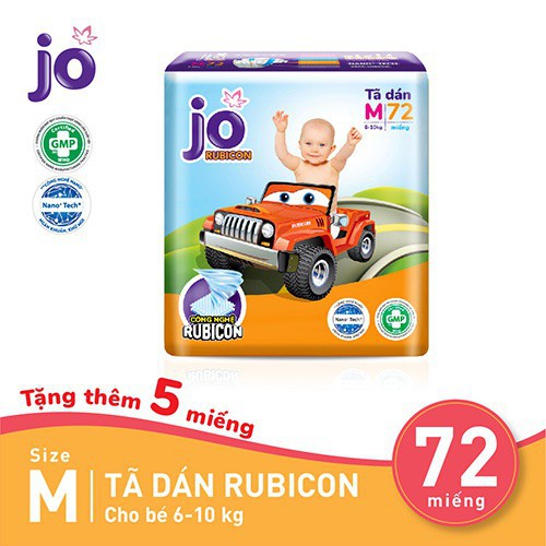 Tã dán/ Quần Jo Rubicon size M72/L64/XL56 - Tã dán/ quần cho bé cao cấp