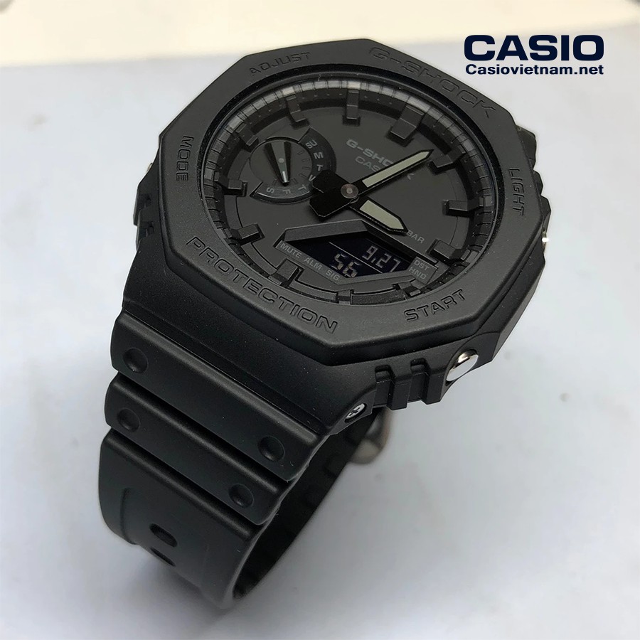 Đồng Hồ Nam Casio G Shock GA-2100-1A1DF Dây Nhựa Màu Đen - Cấu Trúc Lõi Carbon - Chống Nước 200m
