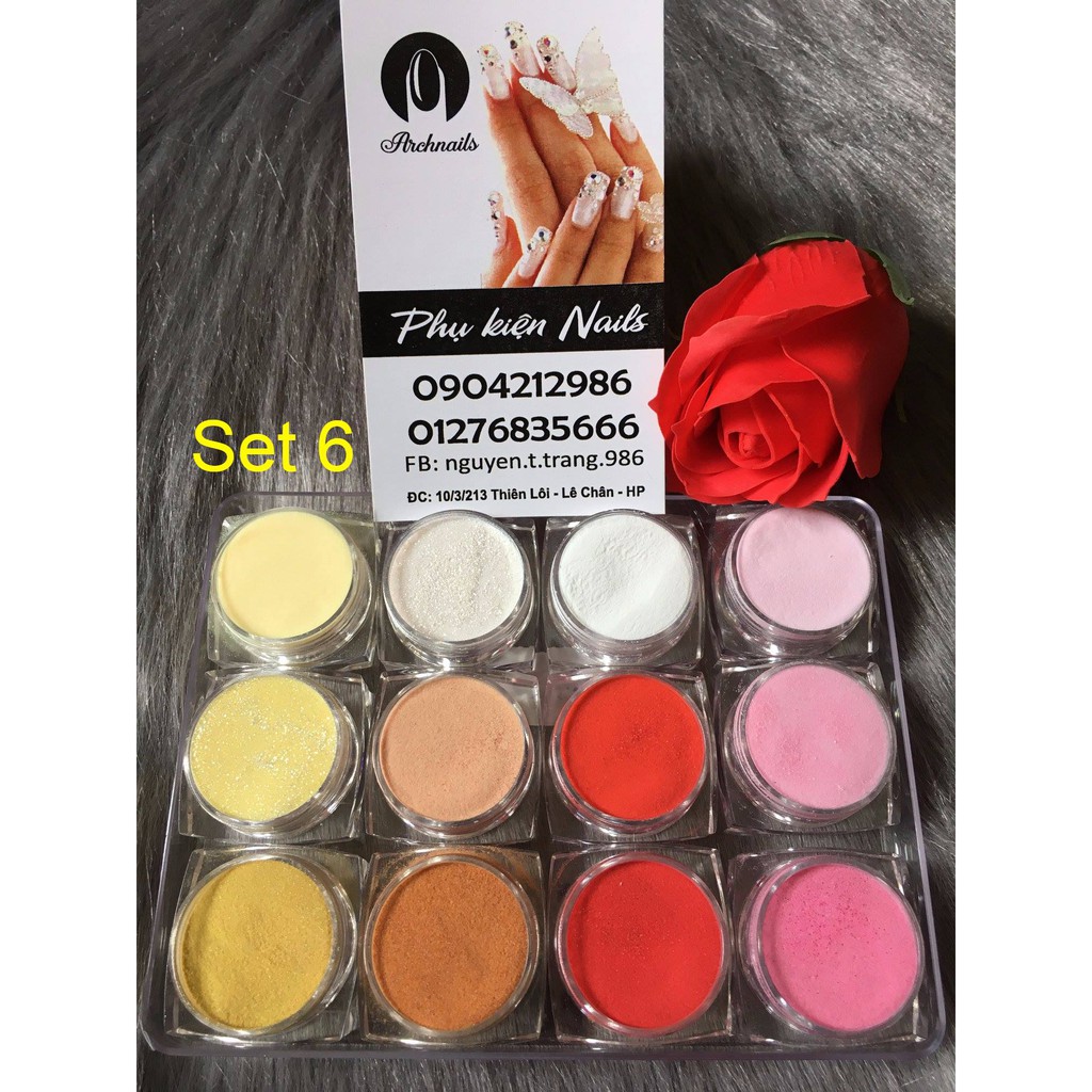 Bột Mỹ 3trong1  làm hoa đắp móng 12 hũ/khay .
