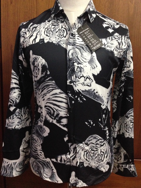 Áo sơ mi hình hổ 3D màu đen | BigBuy360 - bigbuy360.vn