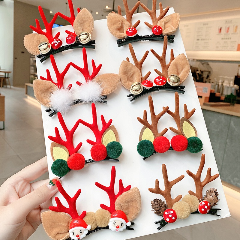 Kẹp Tóc Giáng Sinh, Noel Hình Cây Thông, Tuần Lộc,... Dễ Thương