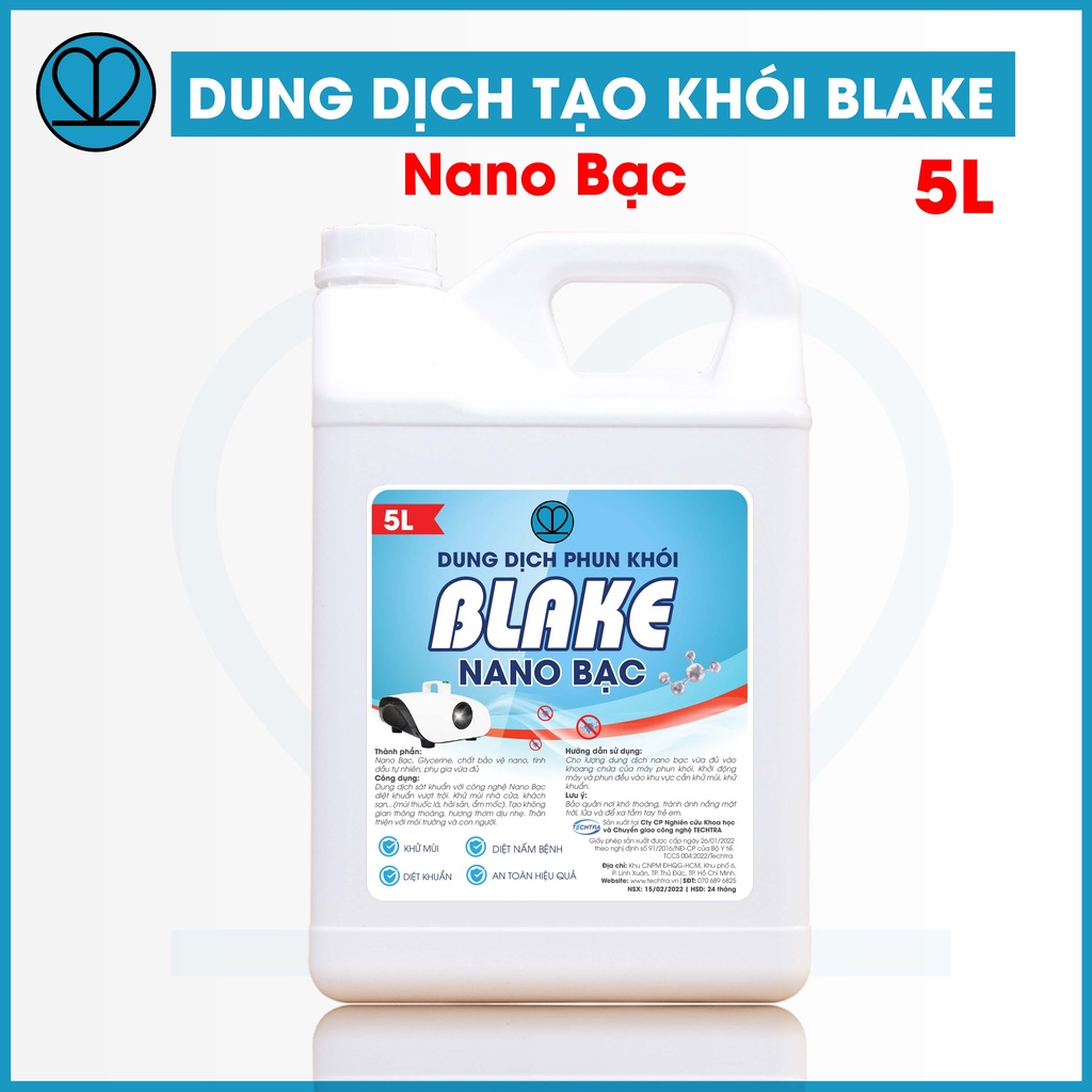 Dung dịch tạo khói nano bạc BLAKE | Khử khuẩn nhà cửa, hương thơm dịu nhẹ, nồng độ chuẩn (5 lít)