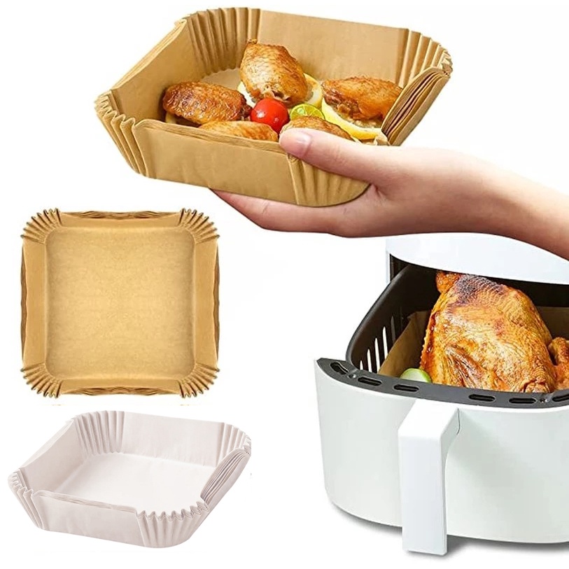 Set 30/50/100 Miếng Giấy Lót Nồi Hấp Chống Dầu Dùng Một Lần Hình Vuông