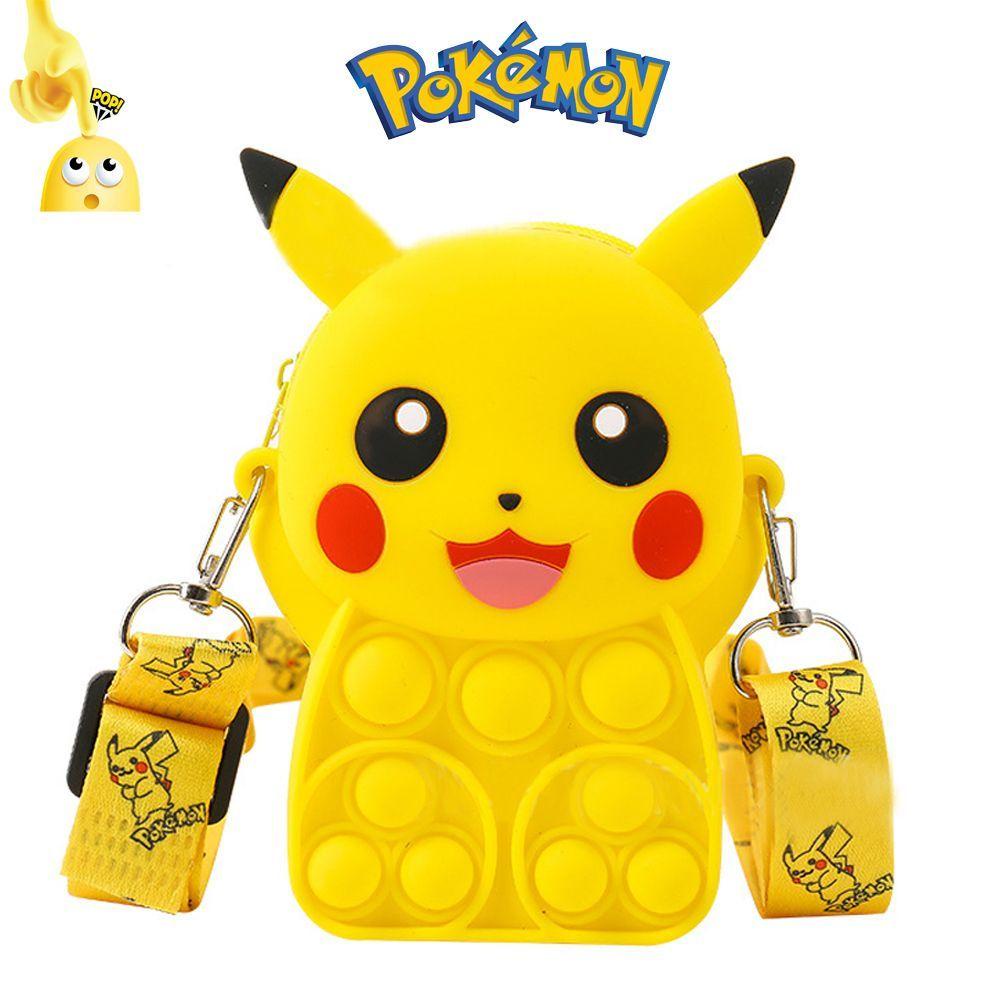 Túi Đeo Chéo Đựng Tiền Xu Họa Tiết Pikachu Màu Cầu Vồng Thời Trang Dành Cho Trẻ Em