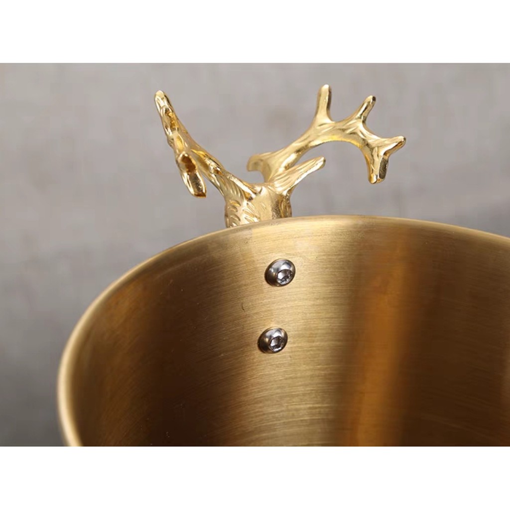 XÔ ĐÁ NGÂM RƯỢU ĐẦU HƯƠU MÀU VÀNG CAO CẤP - Inox 304