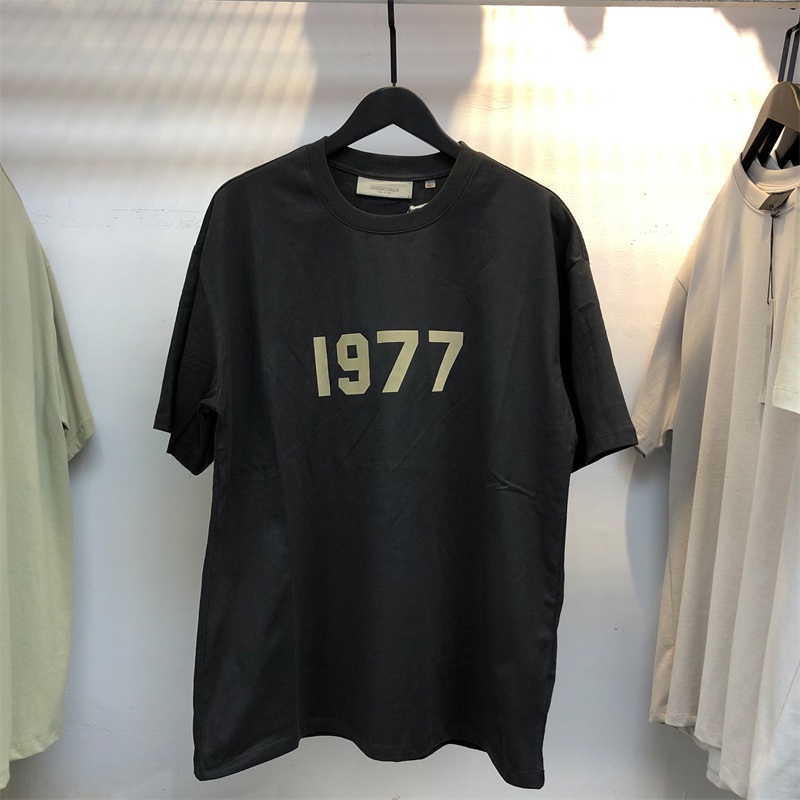 Áo Thun Cotton Tay Ngắn Cổ Tròn In Họa Tiết 1977 Thời Trang Unisex