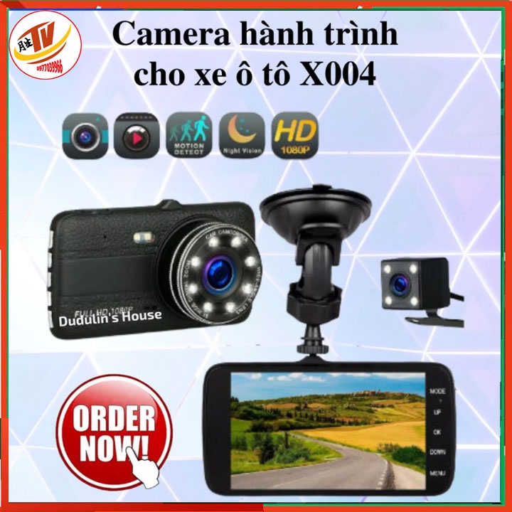 [kèm thẻ 32gb] camera hành trình oto trước sau độ phân giải 1080p x004 màn 3.6 inch