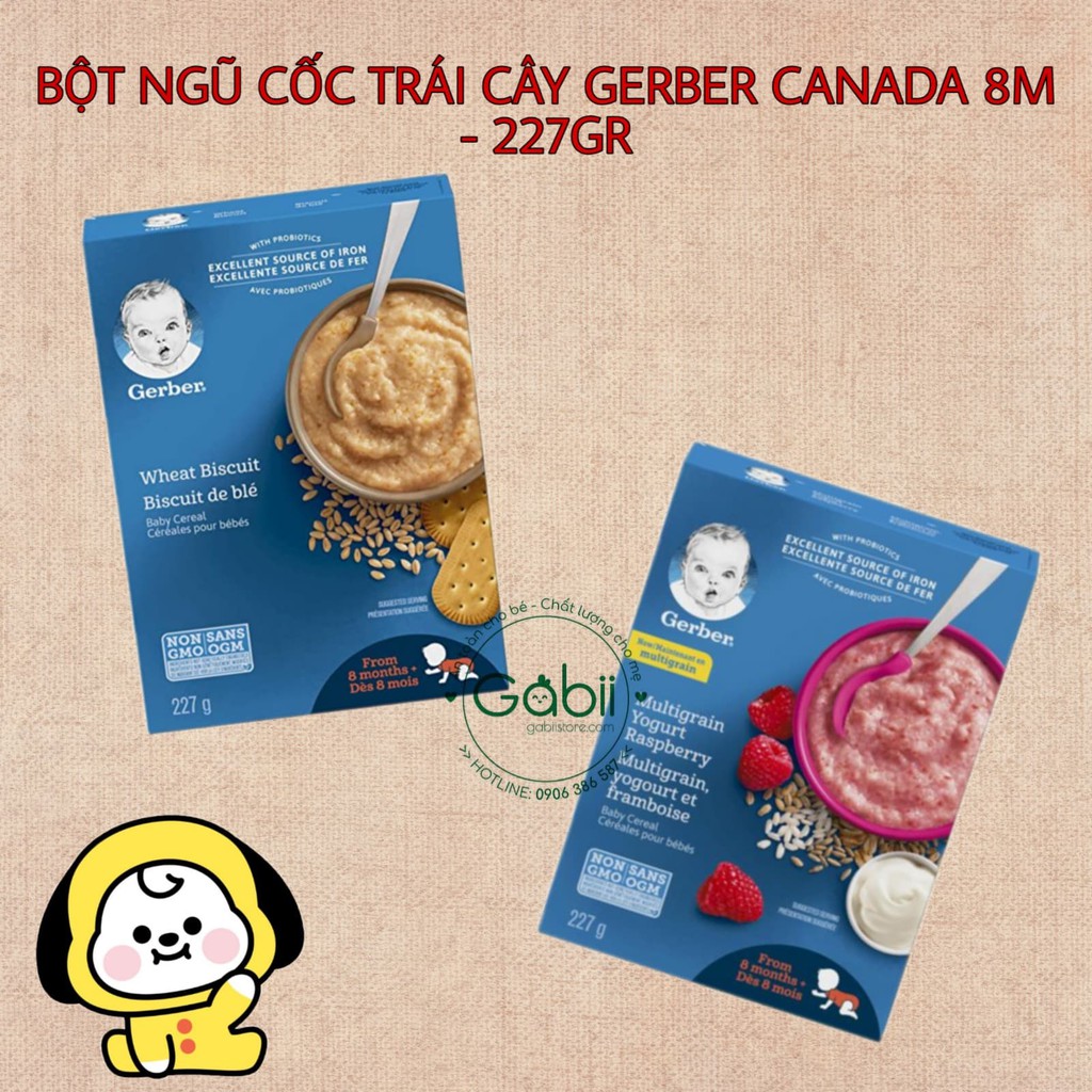 [BÉ TỪ 4 - 12 THÁNG] BỘT ĂN DẶM GERBER HỘP GIẤY 227GR - GABII STORE